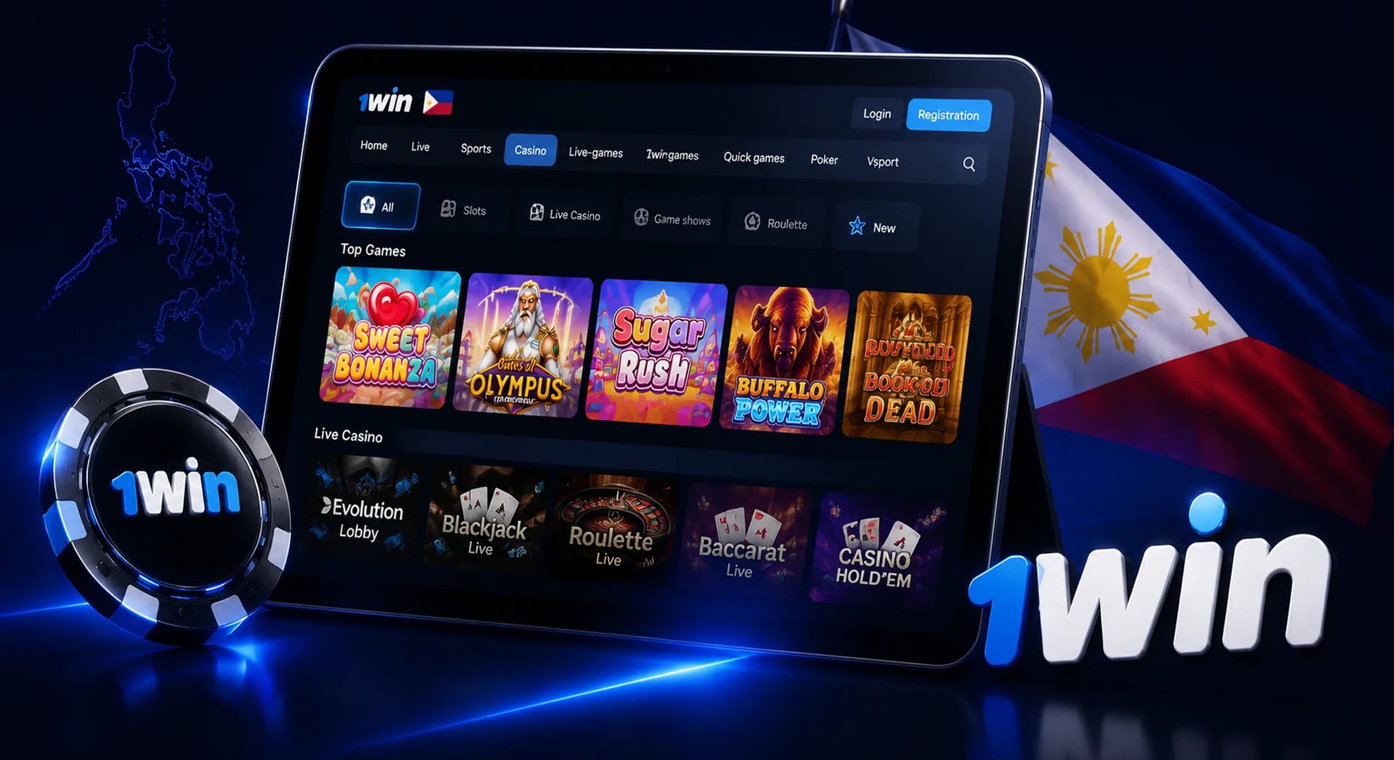 Explore online casino games and top slots at 1win Philippines