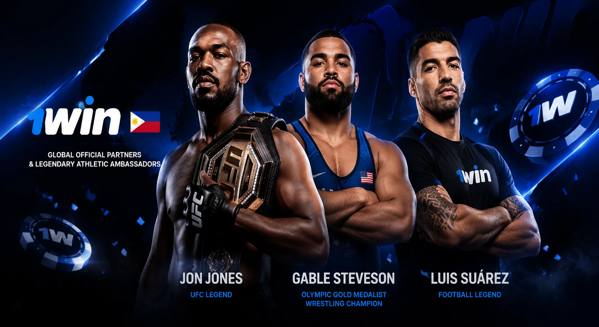 1win global official partners and legendary athletic ambassadors
