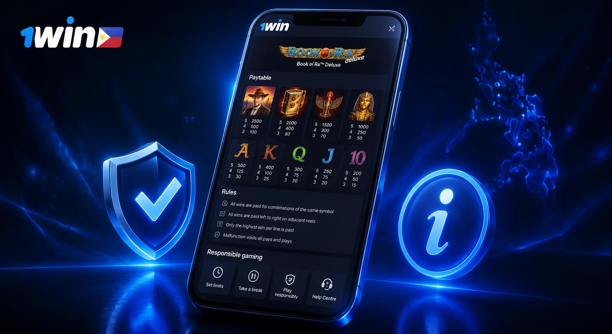 Slot paytable overview and responsible gaming rules at 1win