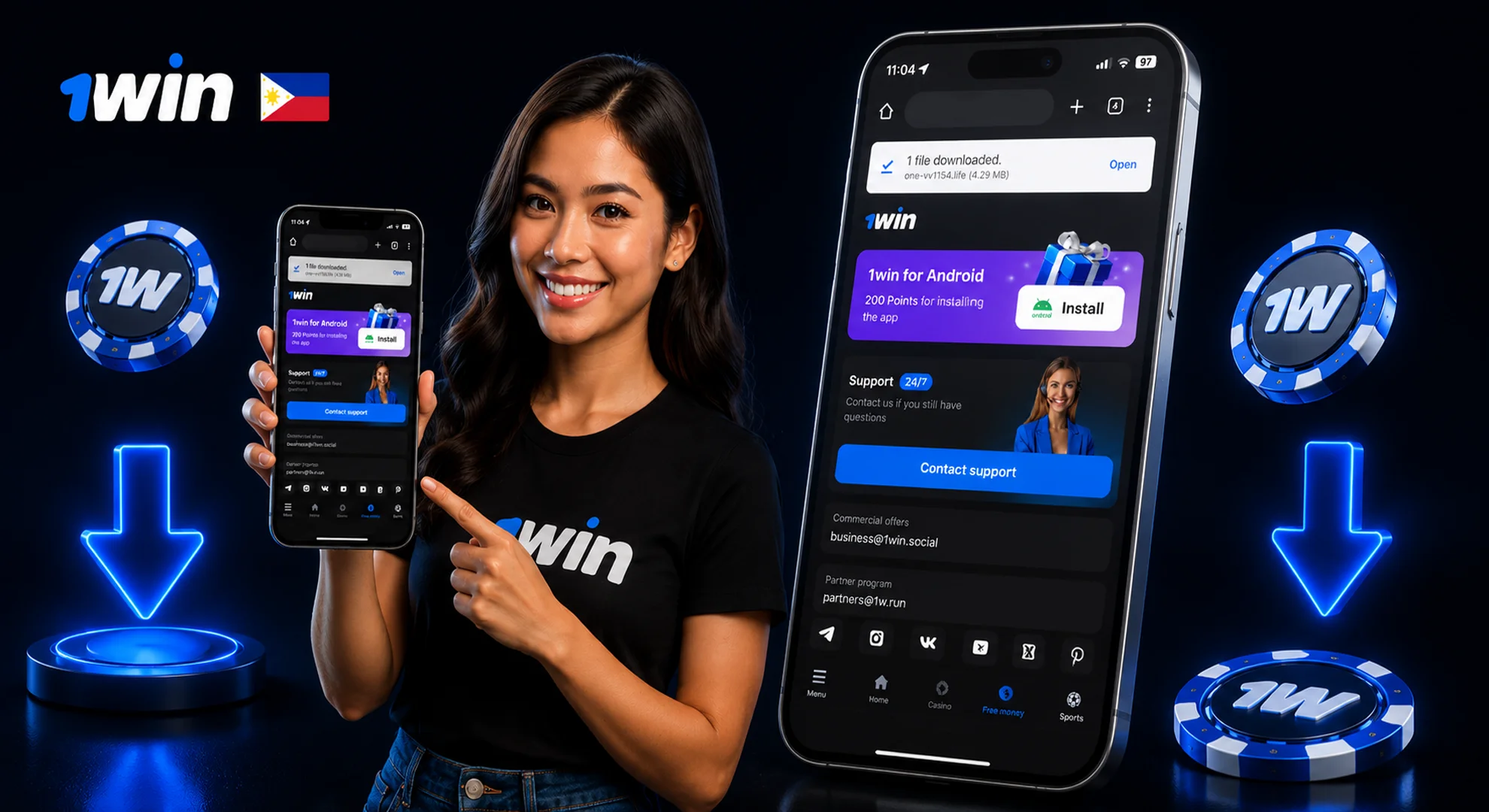 Step-by-step process of downloading the official 1win APK file for Android