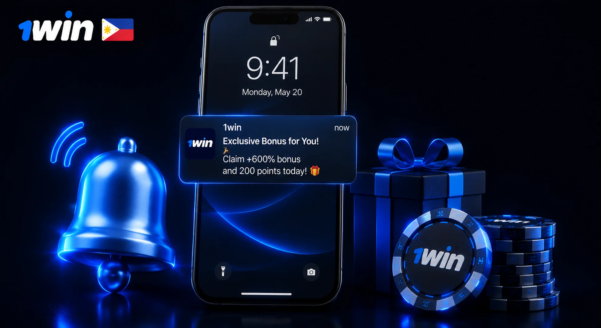 Instant push notifications for exclusive bonuses and promos in 1win app